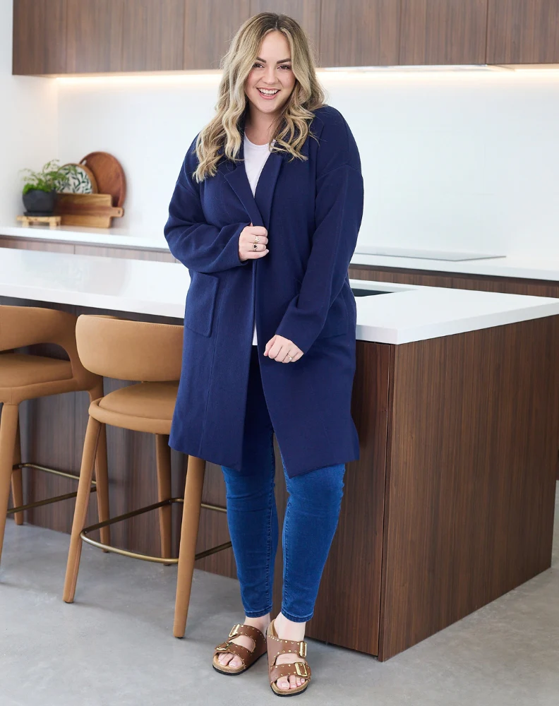 Chloe Knit Coatigan Navy - Image 8