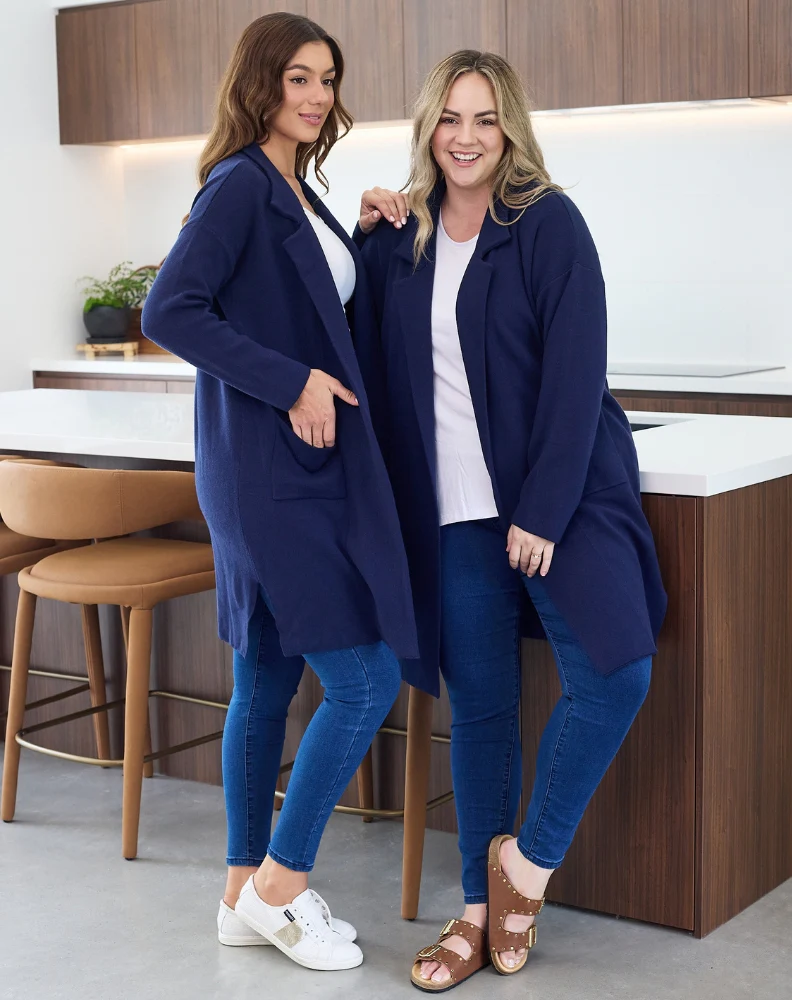 Chloe Knit Coatigan Navy - Image 9