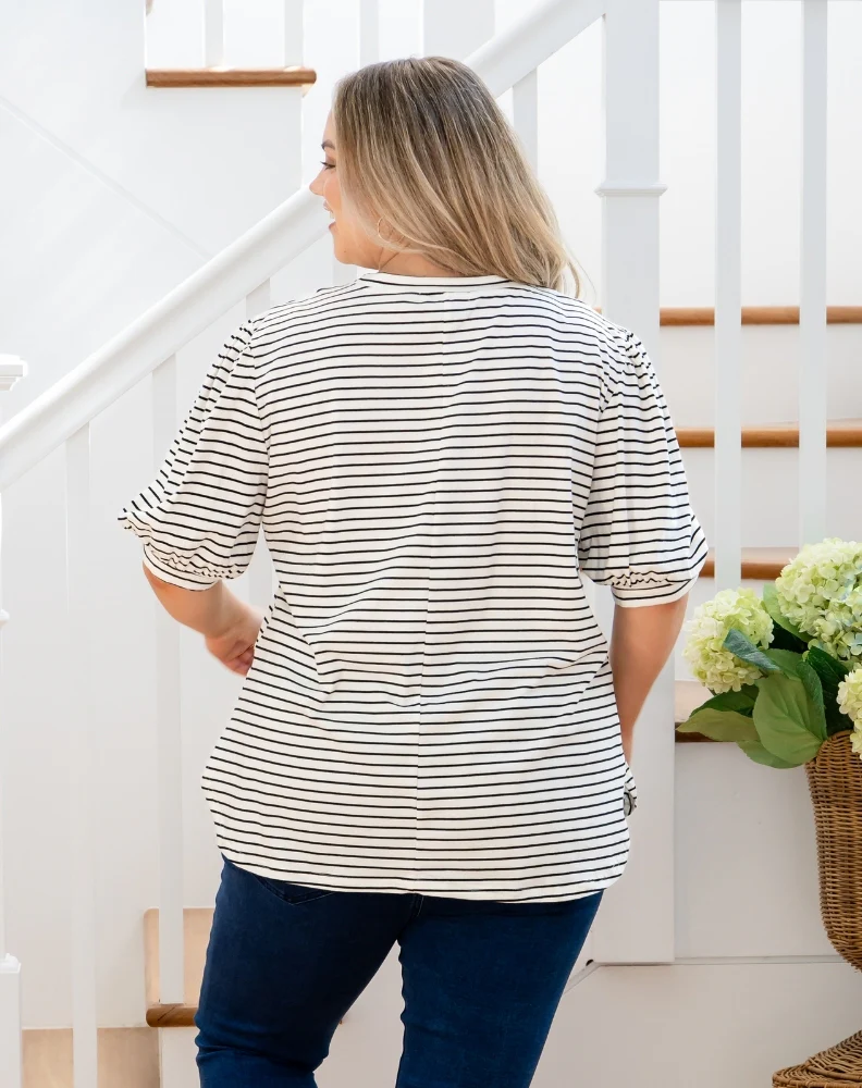 Phoebe Puff Sleeve Tee - White - Image 10