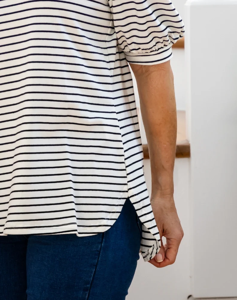 Phoebe Puff Sleeve Tee - White - Image 12