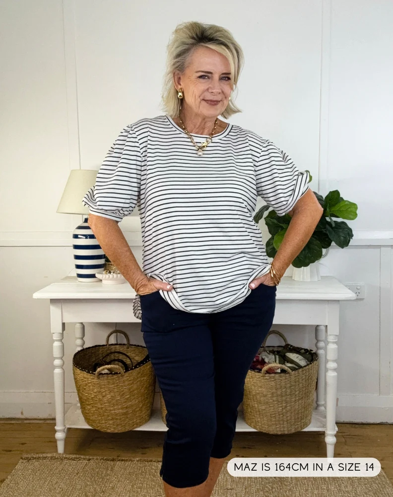 Phoebe Puff Sleeve Tee - White - Image 3
