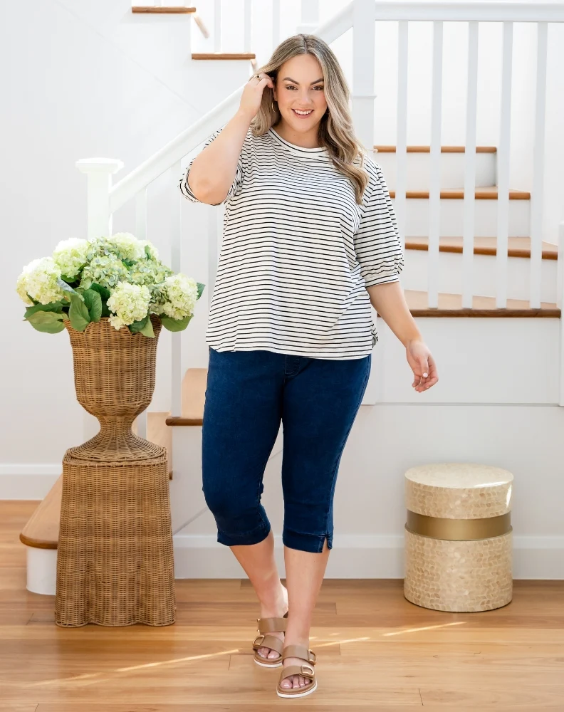 Phoebe Puff Sleeve Tee - White - Image 4