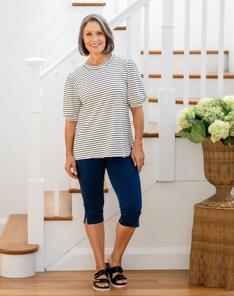 Phoebe Puff Sleeve Tee - White - Image 8