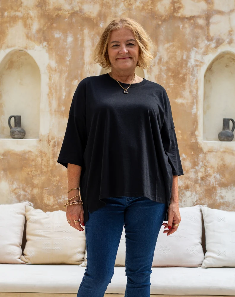 Classic Cotton Oversized Tee - Black