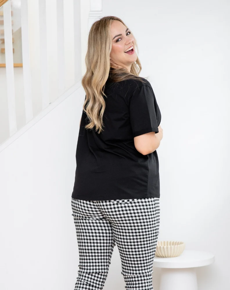 Cross Sequin Tee - Black - Image 11