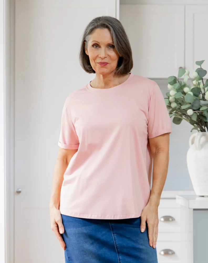 Cuff Tee - Pink - Image 2