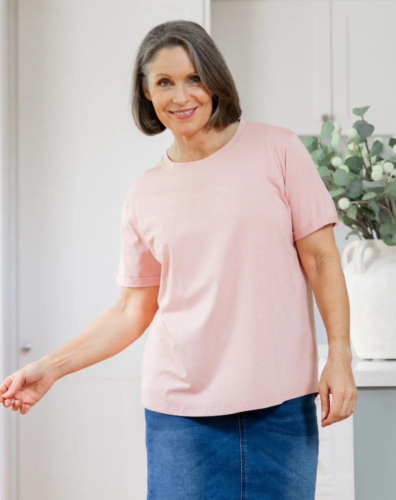 Cuff Tee - Pink - Image 4