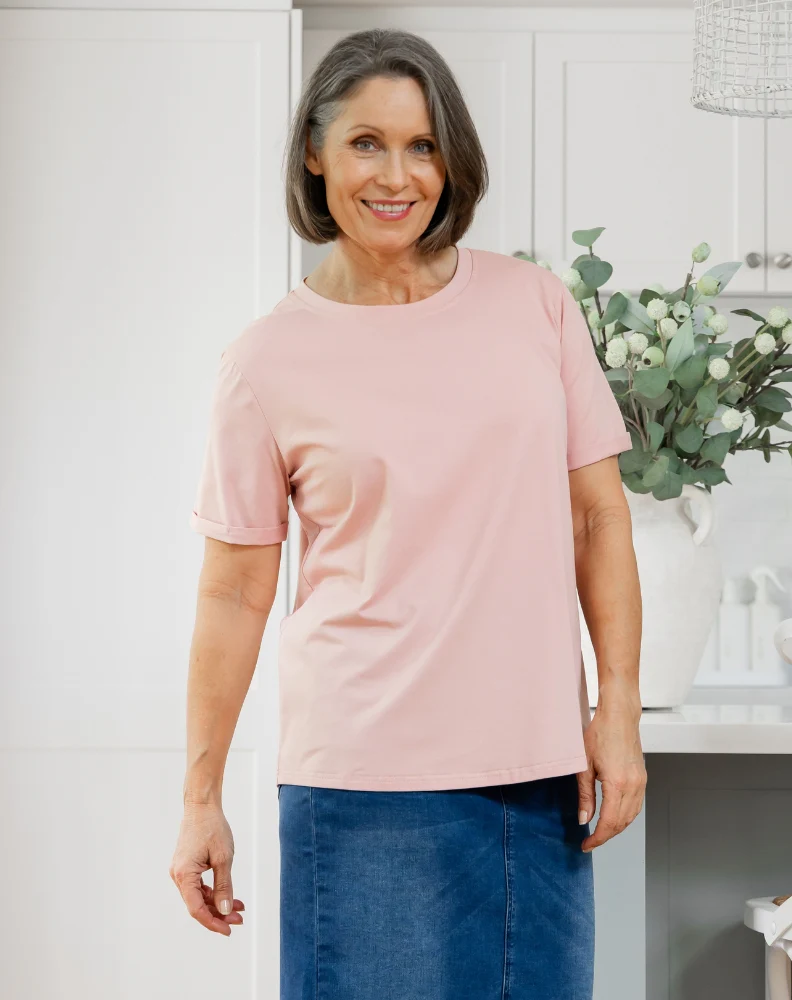 Cuff Tee - Pink - Image 5