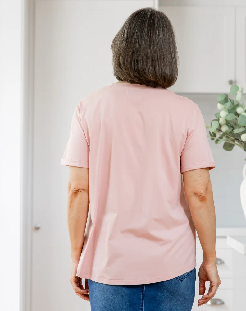 Cuff Tee - Pink - Image 7