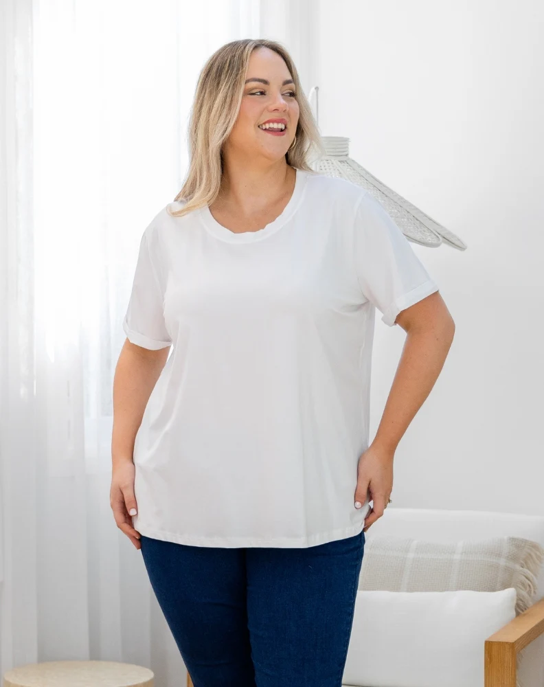 Cuff Tee - White - Image 3