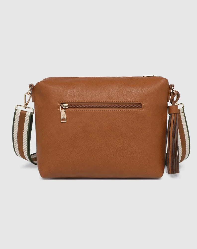 Daisy Stripe Crossbody Bag - Tan - Image 5