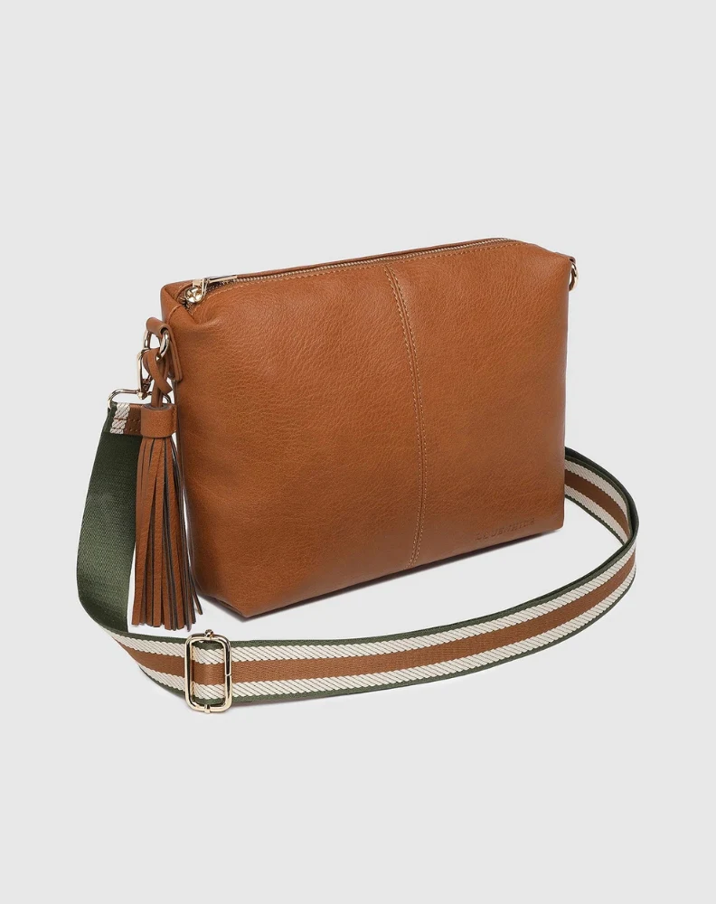 Daisy Stripe Crossbody Bag - Tan - Image 6
