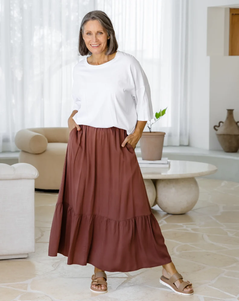 Danielle Maxi Skirt - Chocolate - Image 3