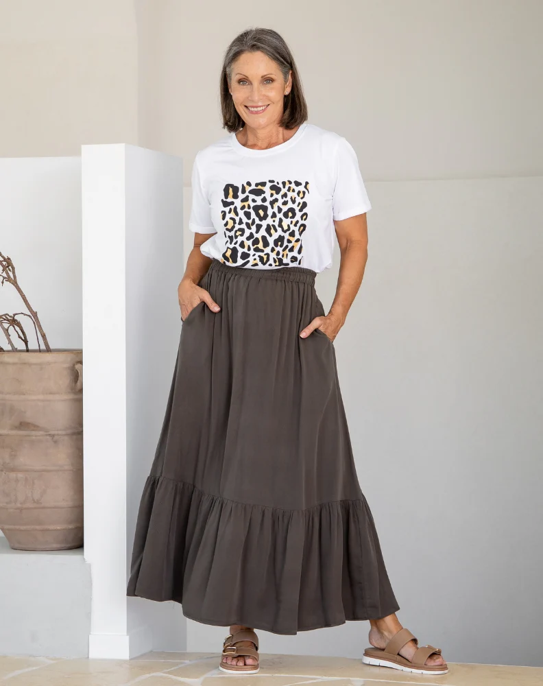 Danielle Maxi Skirt - Khaki