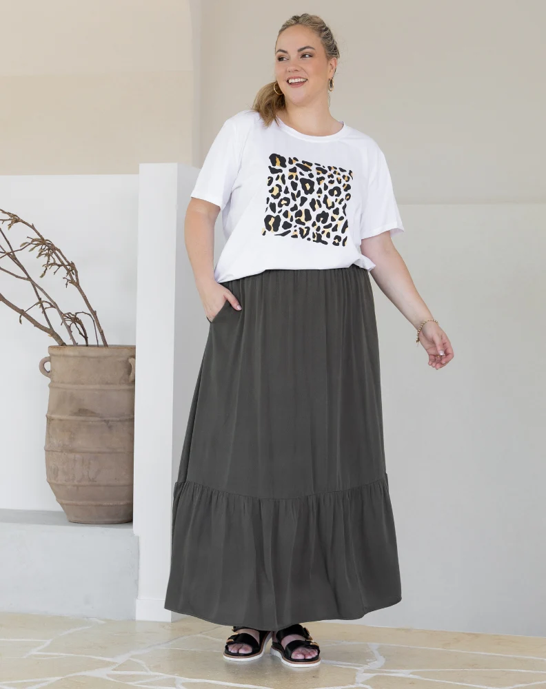Danielle Maxi Skirt - Khaki - Image 2