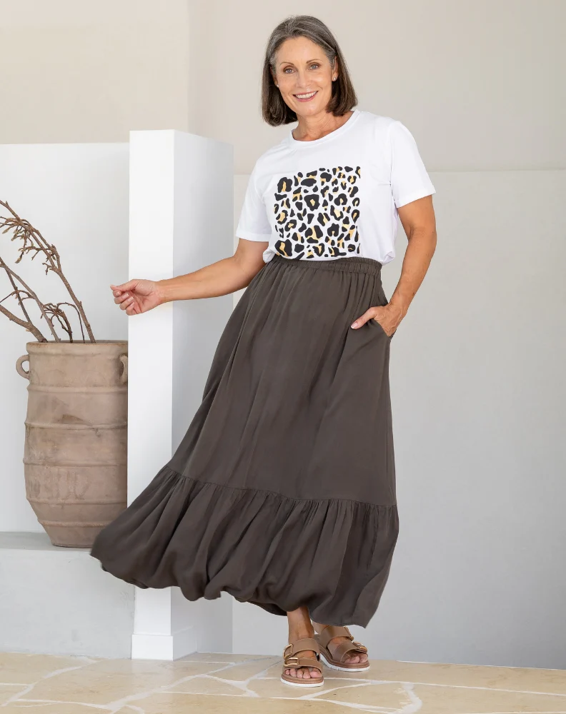 Danielle Maxi Skirt - Khaki - Image 3