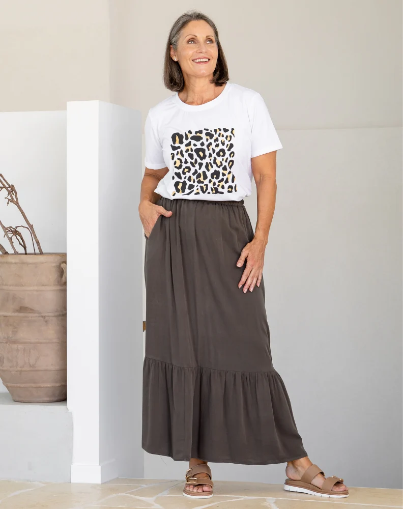 Danielle Maxi Skirt - Khaki - Image 4