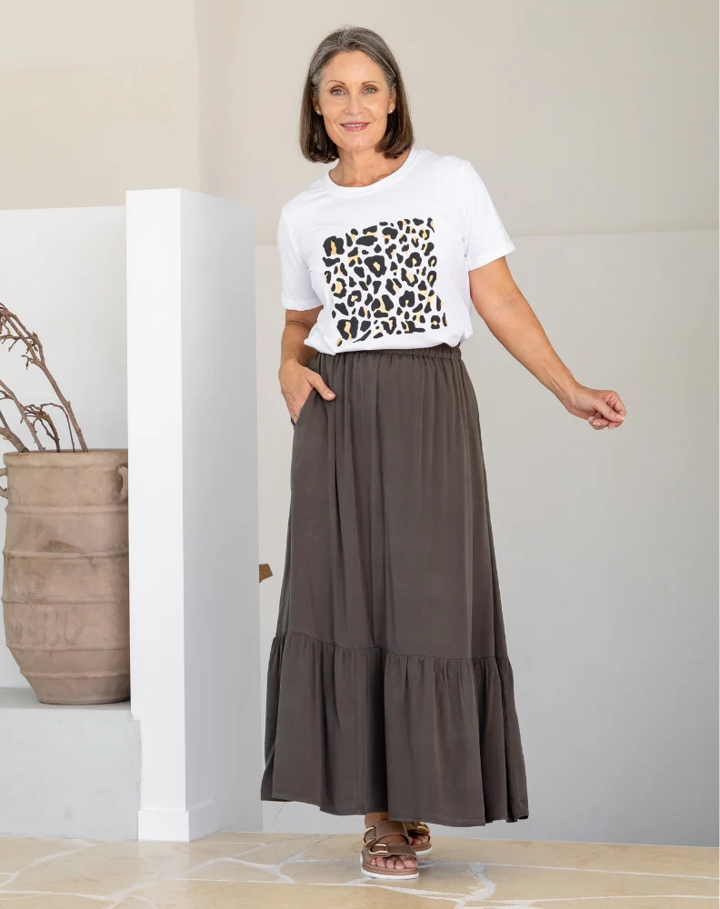 Danielle Maxi Skirt - Khaki - Image 6