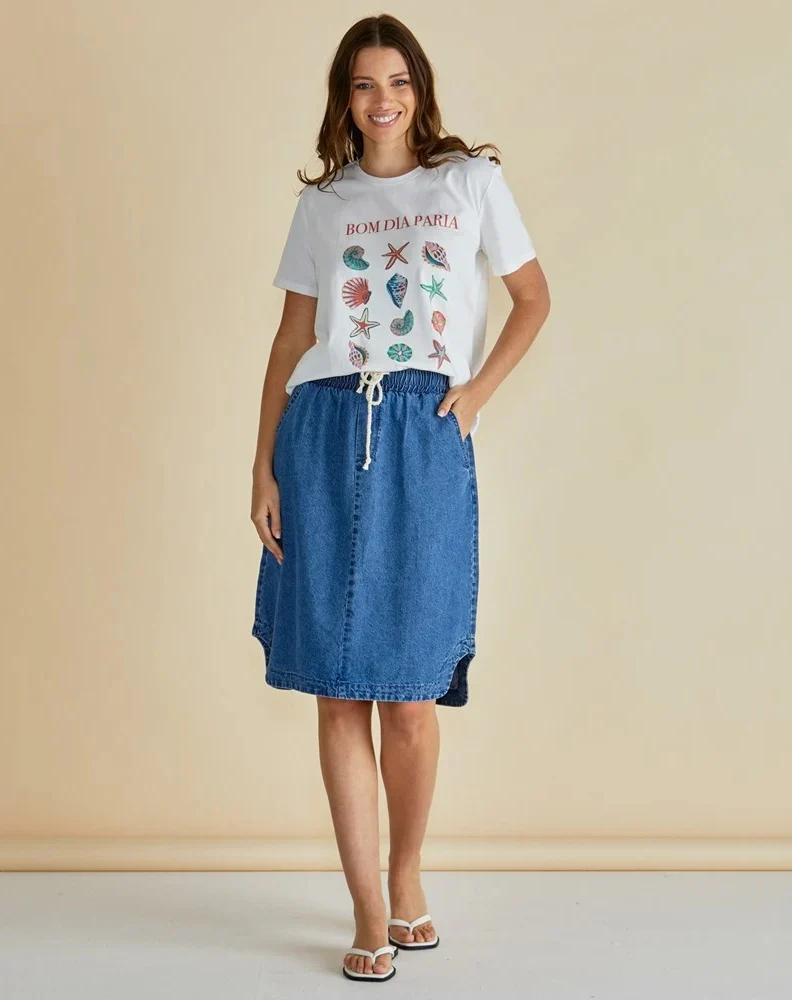 Dara Denim Skirt - Vintage Blue - Image 2