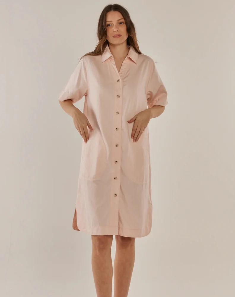 Dawson Denim Dress - Pink