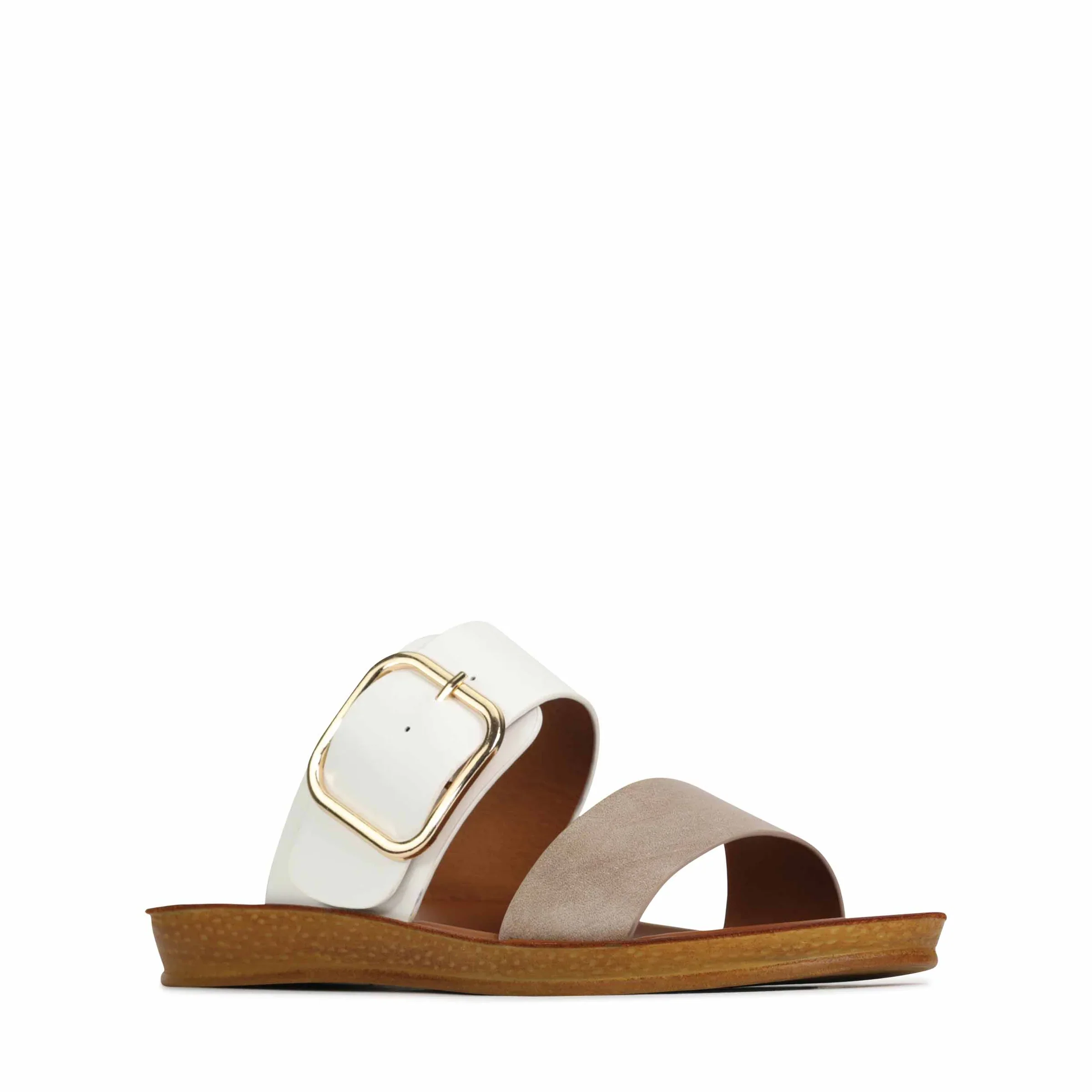 Doti Slip-on Sandals - Taupe/White - Image 4
