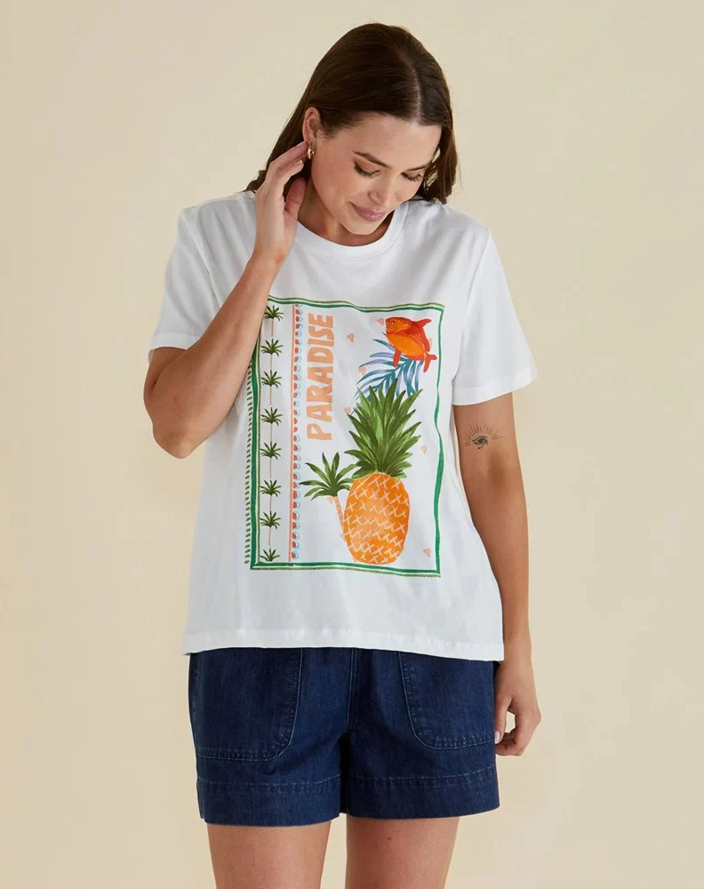Ellia Crew Tee - Paradise Beach