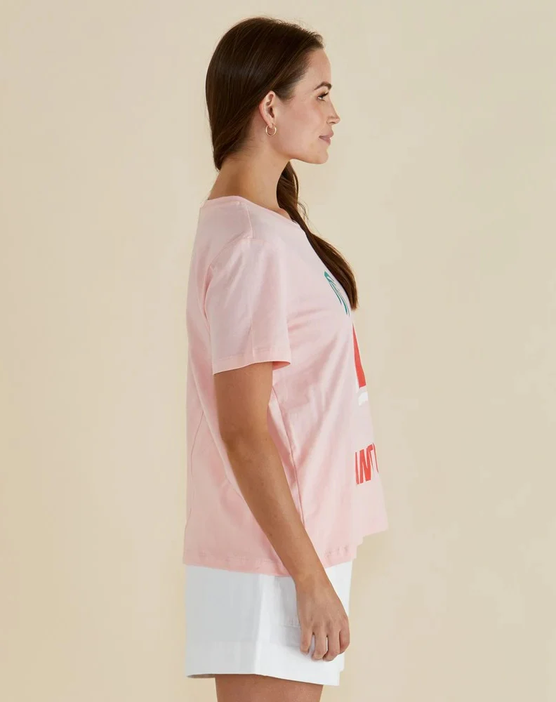 Ellia Crew Tee - Santorini Print - Image 4