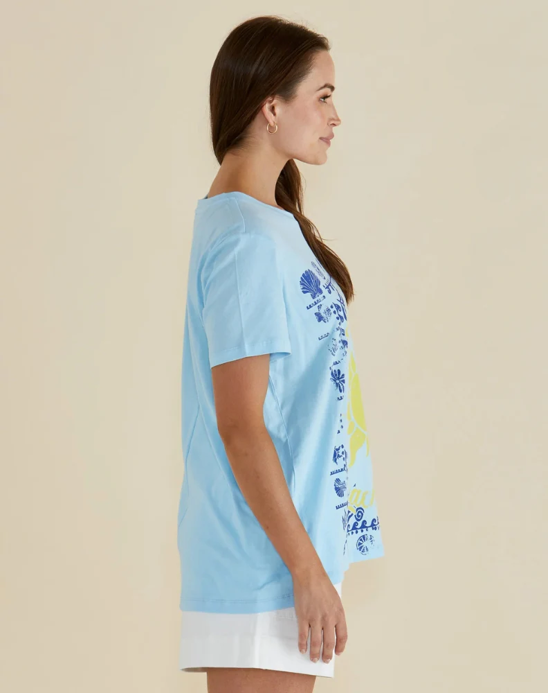 Ellia Crew Tee - La Plage Print - Image 3