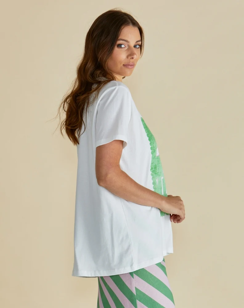 Ellia Crew Tee - Verao Print White - Image 2