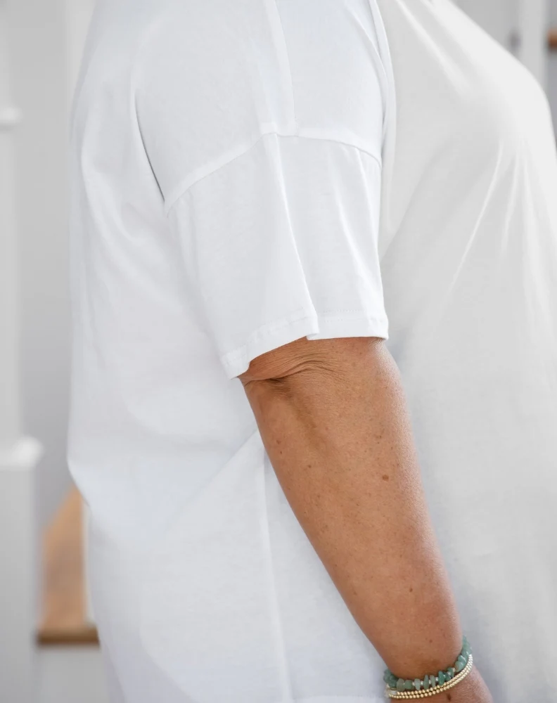 Ellie V-Neck Tee - White - Image 6
