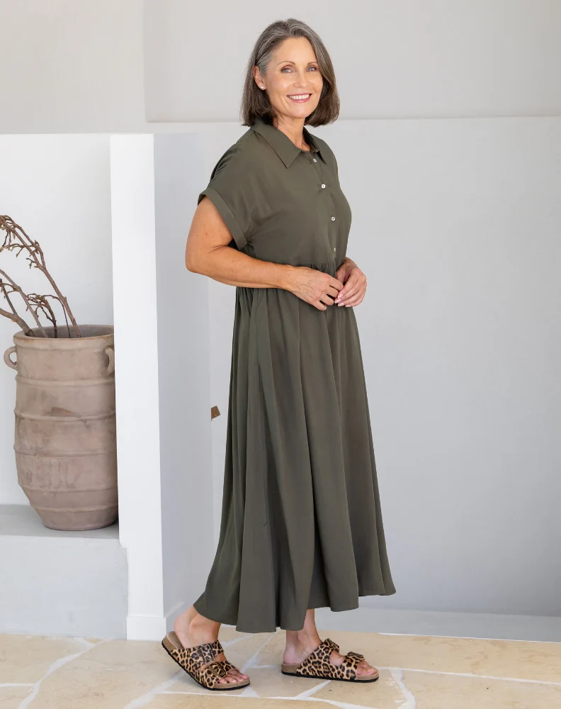 Elsie Dress - Khaki - Image 5