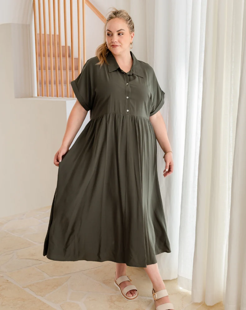 Elsie Dress - Khaki - Image 7