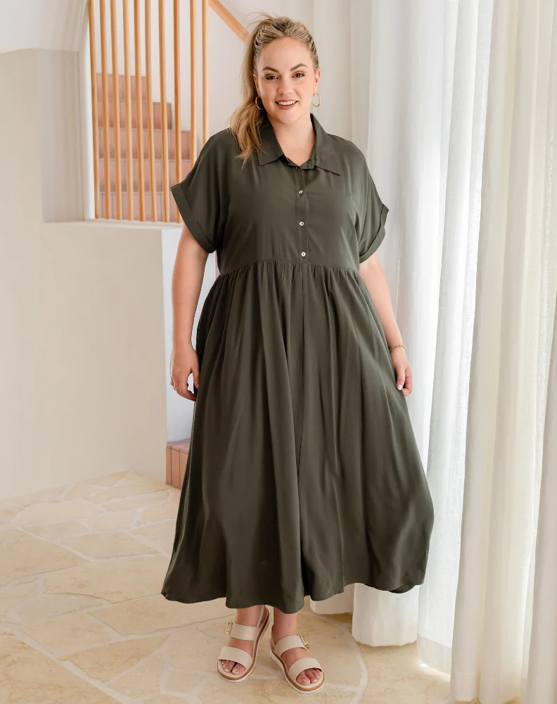 Elsie Dress - Khaki - Image 9