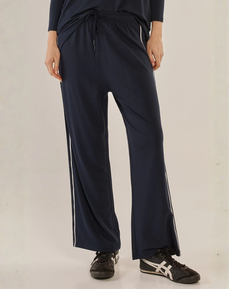 Evelyn Wide Leg Jogger - Navy
