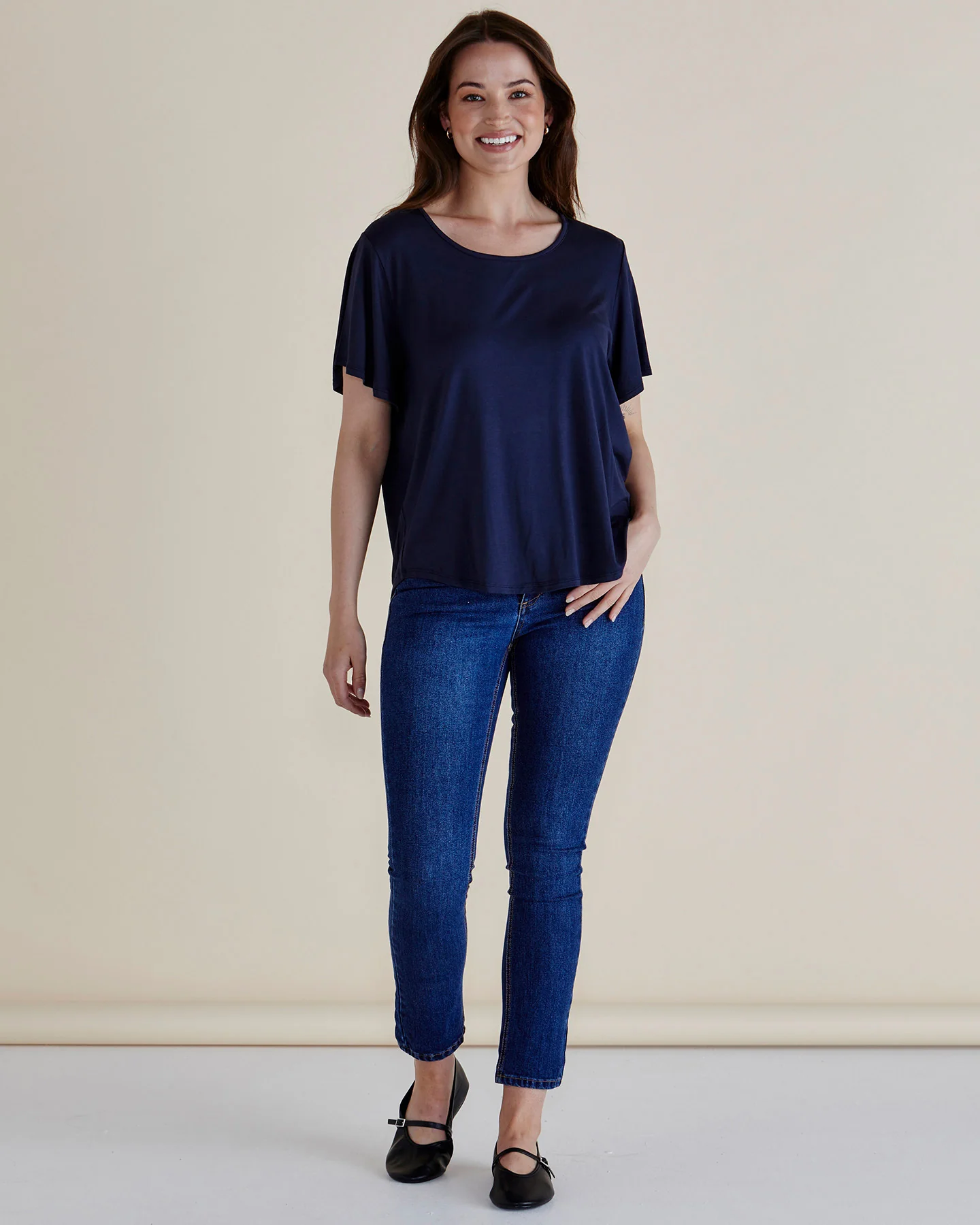 Everleigh Bamboo Tee - Navy - Image 2