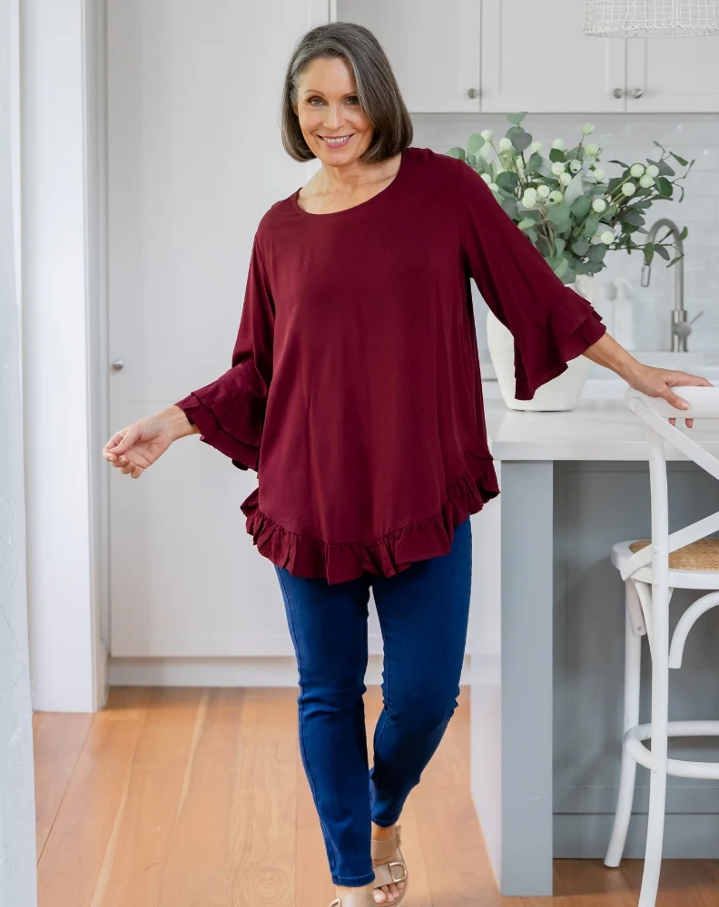 Felicity Top - Wine - Image 2