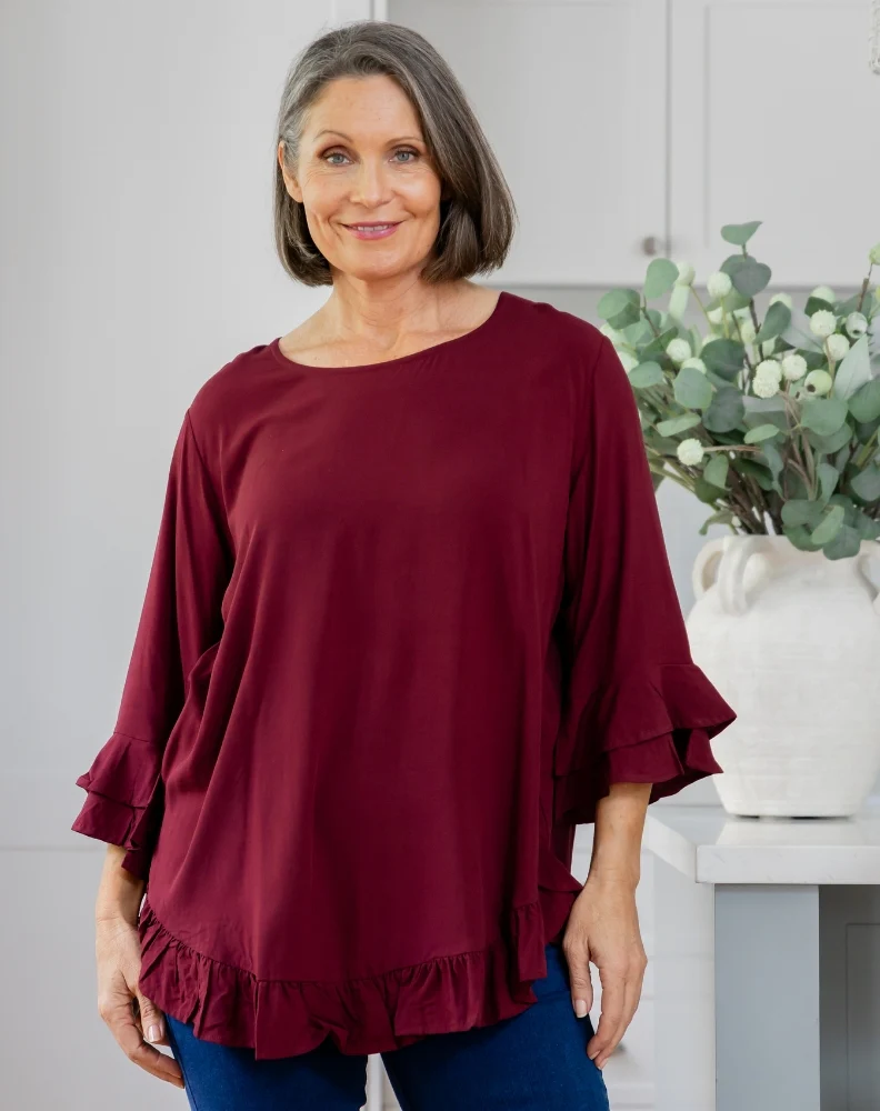 Felicity Top - Wine - Image 4