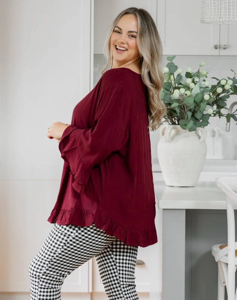 Felicity Top - Wine - Image 6
