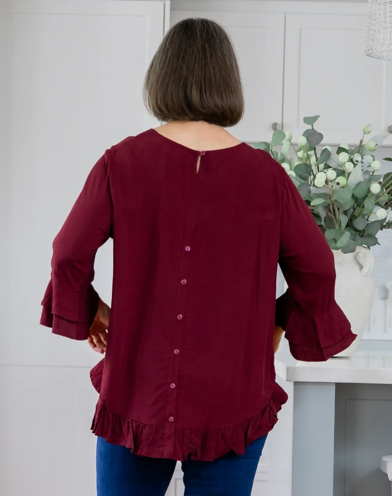 Felicity Top - Wine - Image 7