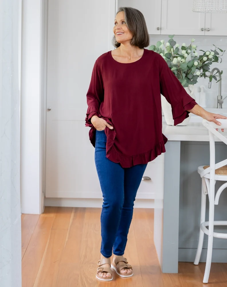 Felicity Top - Wine - Image 8