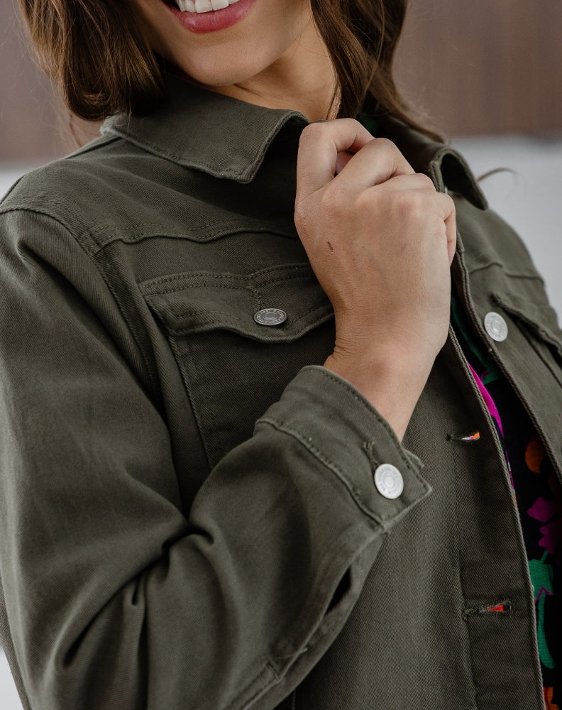 Frankie Jacket With Pockets - Khaki - Image 2