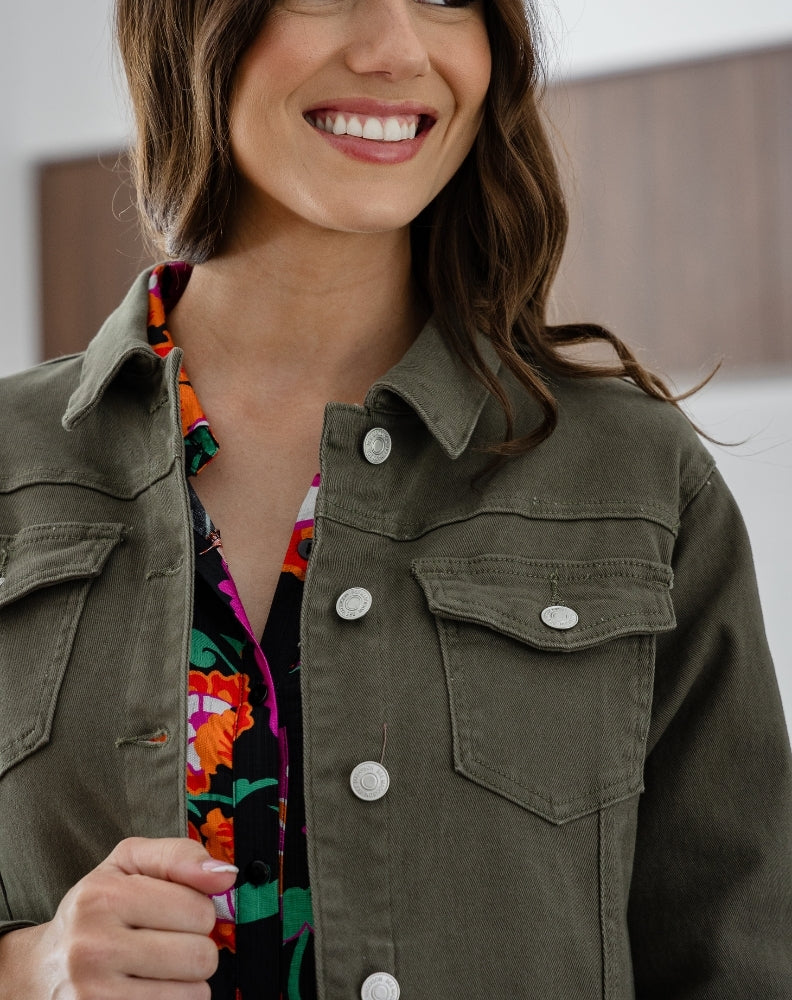 Frankie Jacket With Pockets - Khaki - Image 7