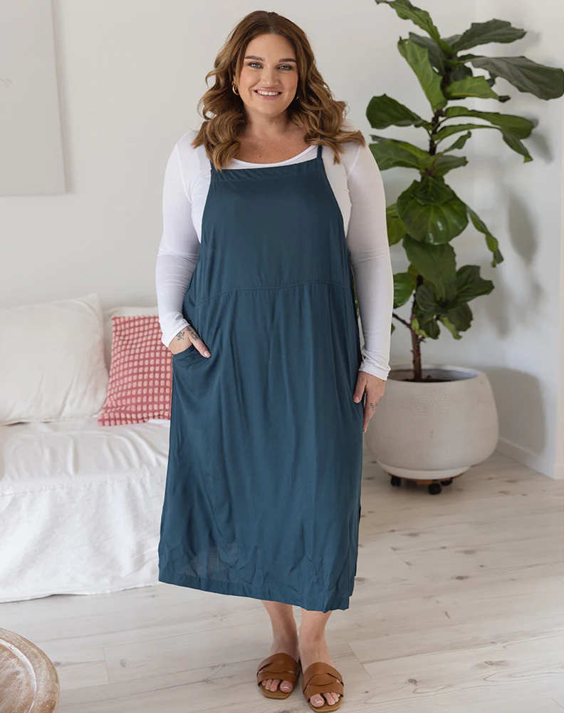 Apron Dress -Teal - Image 10