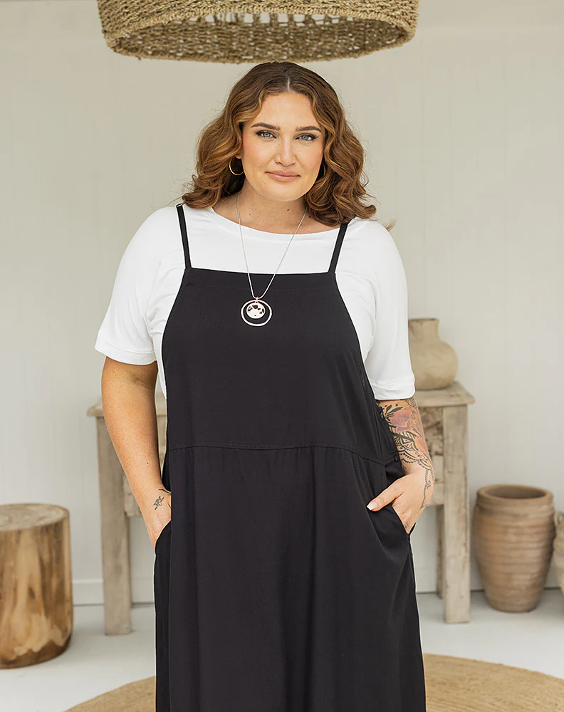Apron Dress - Black - Image 5