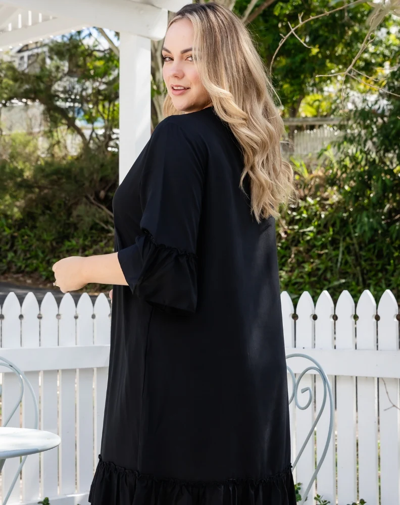 Shift Dress -Black - Image 3