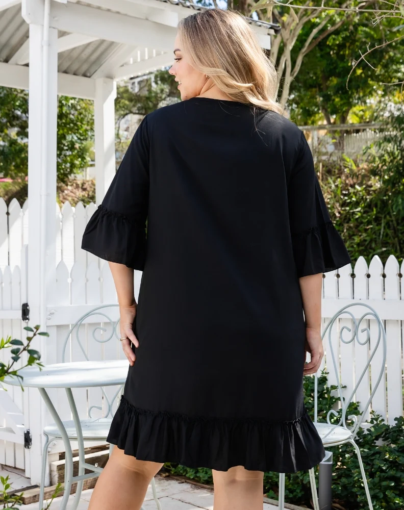 Shift Dress -Black - Image 6