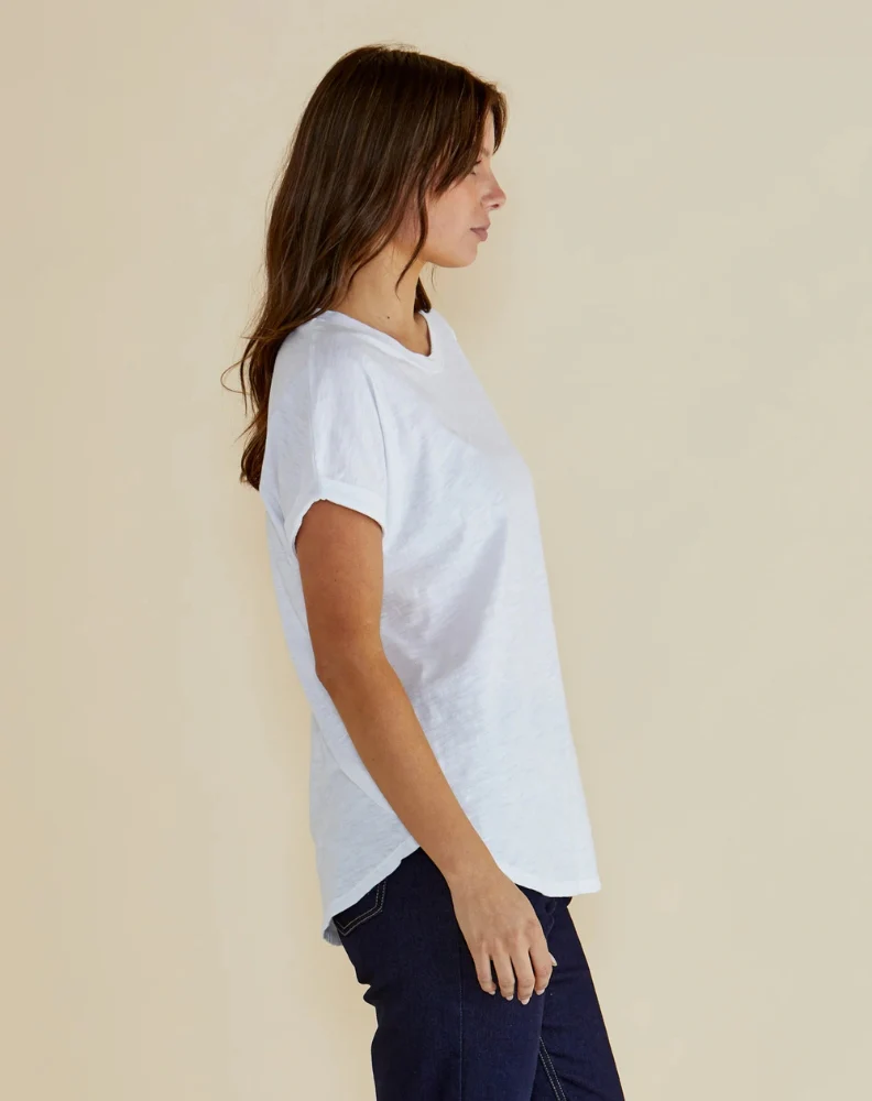 Hailey Short Sleeve Tee - White - Image 3