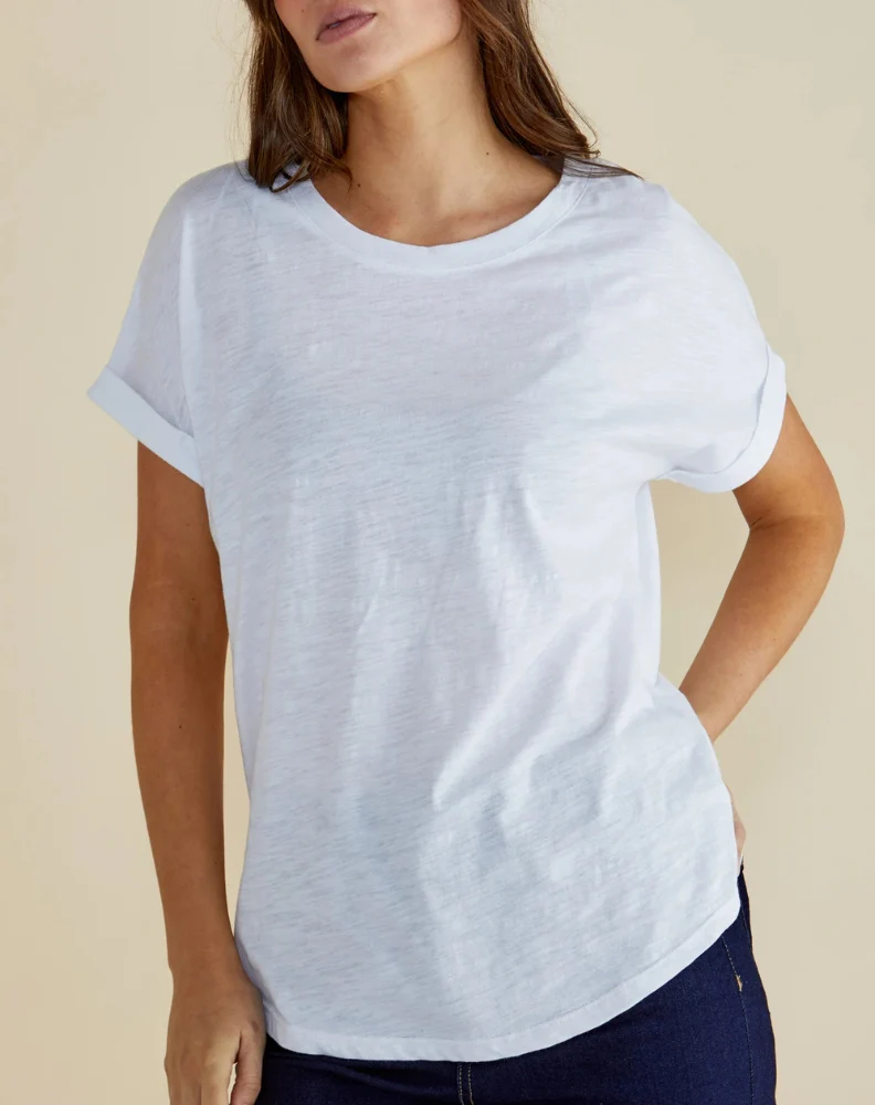 Hailey Short Sleeve Tee - White - Image 4