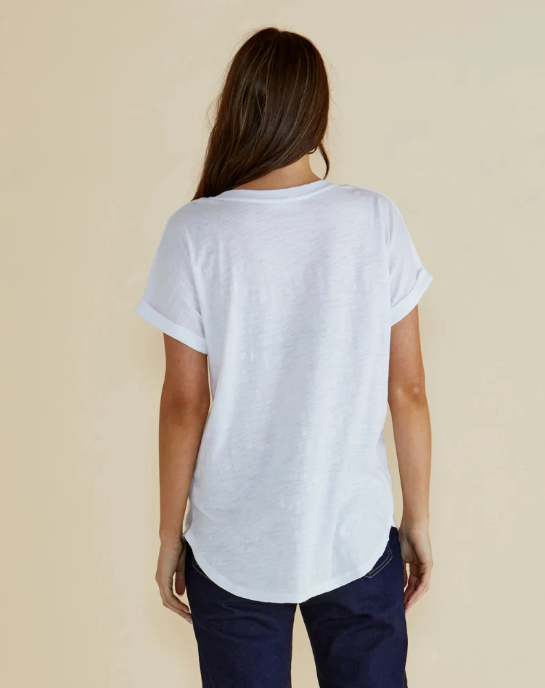 Hailey Short Sleeve Tee - White - Image 5