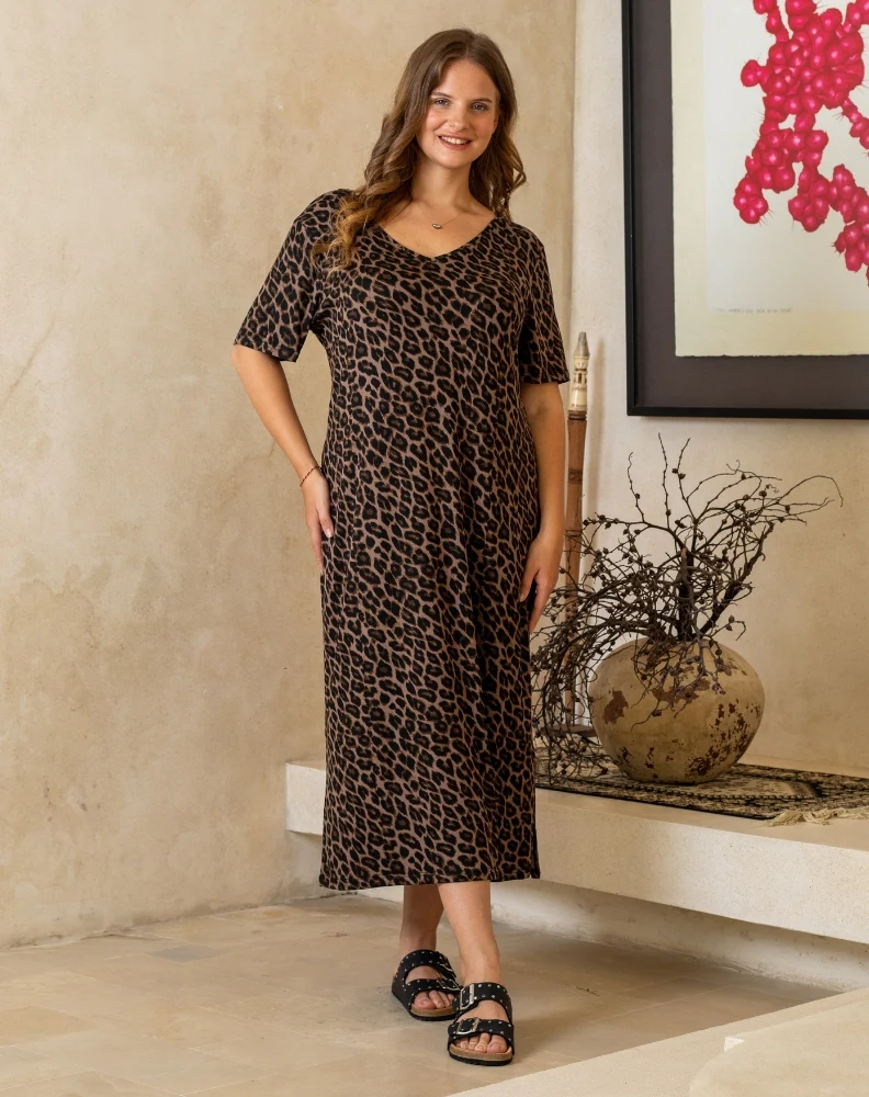 Harper Slip Dress - Leopard - Image 10